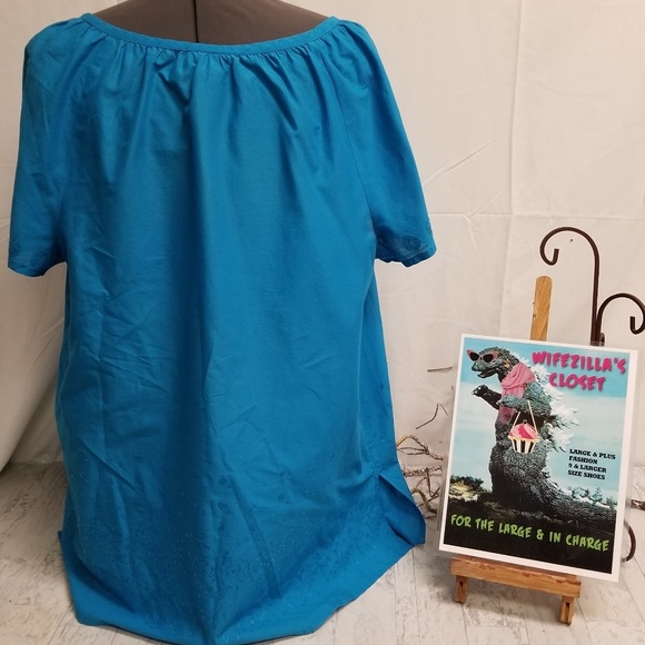 22/24 Teal Lane Bryant Sequined Embroidered Top - Picture 3 of 6